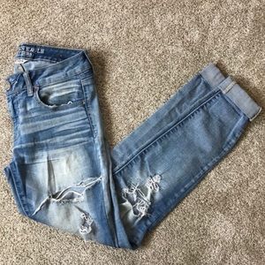 AMERICAN EAGLE Super Stretch WRECKED Jegging JEANS